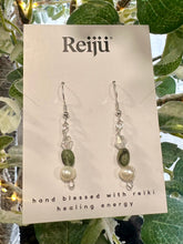 Load image into Gallery viewer, Peridot and Freshwater Pearl Crystal Handmade Earrings Nickel Free