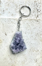 Load image into Gallery viewer, New! Amethyst Cluster Natural Crystal Stone Keyring / Bag Charm - Reiju