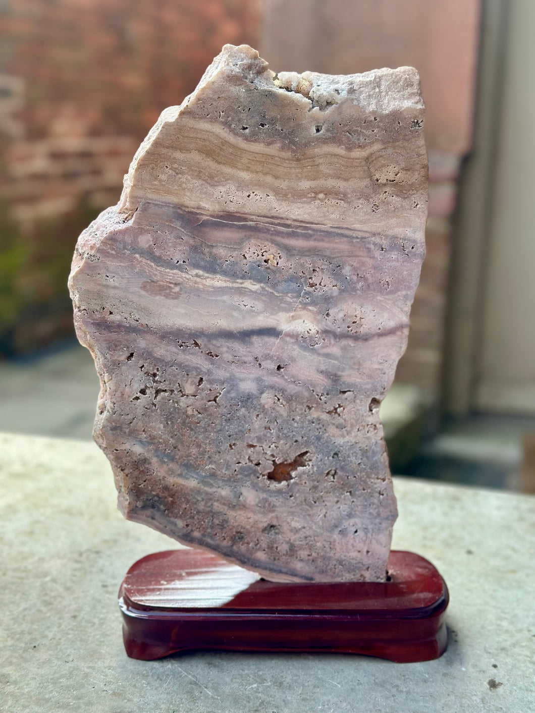 New! 🌸 Natural Pink Tourmaline Slab on Stand – XL Collector’s Piece - Natural & Unique