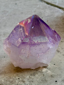 New! 💜 Amethyst Aura Polished Raw Point - Natural & Unique