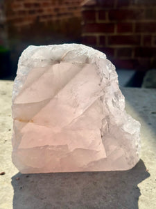 New! Raw Rose Quartz Large Slice - Natural & Unique