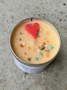 New! Crystal-Topped Affirmation Candle – “You Are Perfect in Every Way”
