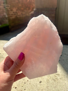 New! Raw Rose Quartz Large Slice - Natural & Unique