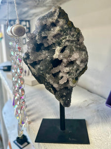 Amethyst Druzy Crystal on stand - Unique Piece