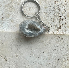 Load image into Gallery viewer, New! Druze Geode Agate Crystal Stone  Keyring