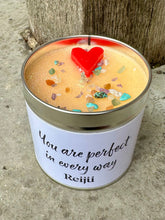 Load image into Gallery viewer, New! Crystal-Topped Affirmation Candle – “You Are Perfect in Every Way”