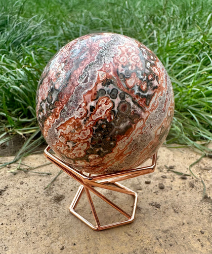 New! Beautiful Ocean Jasper Crystal Ball Natural & Unique & Stand |Reiju