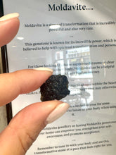 Load image into Gallery viewer, Moldavite Small Raw Green Crystal Piece 19mm - Extremely Rare