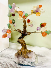 Load image into Gallery viewer, Chakra Crystal Gemstones Tree with Amethyst Base