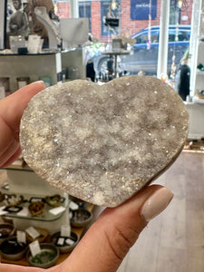 Aura Quartz Druzy Heart - Unique Piece