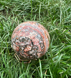 New! Beautiful Ocean Jasper Crystal Ball Natural & Unique & Stand |Reiju