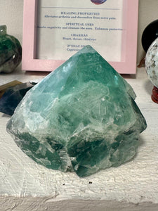 Green Fluorite Raw Polished Point - Unique Piece