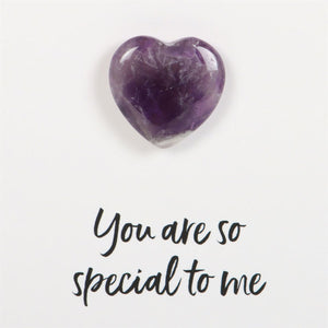 SPECIAL TO ME AMETHYST CRYSTAL HEART GREETING CARD