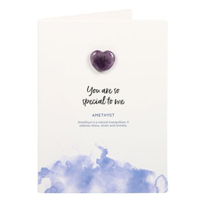 SPECIAL TO ME AMETHYST CRYSTAL HEART GREETING CARD