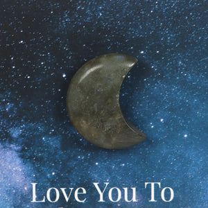 LABRADORITE CRYSTAL MOON GREETING CARD