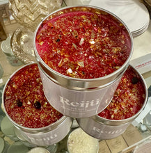 Load image into Gallery viewer, January Birthstone Garnet Crystal Topped Luxury Candle Fragranced with Spicy Pink Pepper &amp; Warm Patchouli