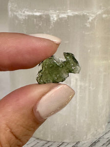 Moldavite Small Raw Green Crystal Piece 20mm - Extremely Rare