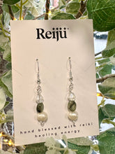 Load image into Gallery viewer, Peridot and Freshwater Pearl Crystal Handmade Earrings Nickel Free