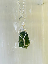 Load image into Gallery viewer, Wire Wrapped Moldavite Genuine Raw Green Crystal Pendant Piece Natural &amp; Unique