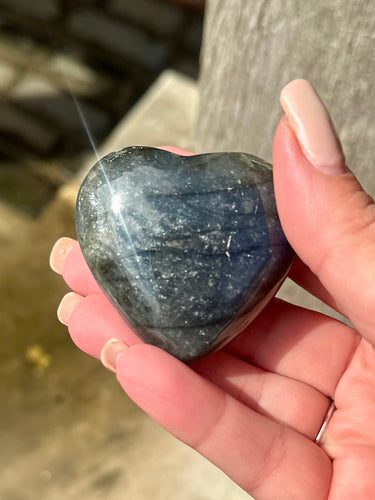 New! Labradorite Polished Crystal Heart - Natural & Unique
