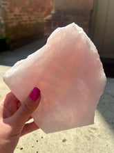 Load image into Gallery viewer, New! Raw Rose Quartz Large Slice - Natural &amp; Unique