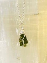 Load image into Gallery viewer, Wire Wrapped Moldavite Genuine Raw Green Crystal Pendant Piece Natural &amp; Unique