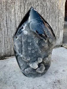 Black Sphalerite Druzy Flame Natural & Unique Piece