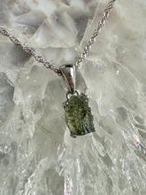 Load image into Gallery viewer, New! Sterling Silver Moldavite Genuine Raw Green Crystal Necklace - Natural &amp; Unique |Reiju