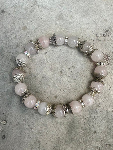 New! Rose Quartz Crystal Decorative Bracelet