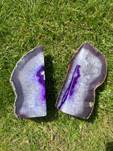 Load image into Gallery viewer, New! Purple Agate ‘Butterfly’ Crystal Stone Book Ends Pair 2.4KG