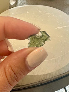 Moldavite Small Raw Green Crystal Piece 20mm - Extremely Rare