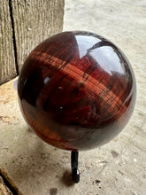 Load image into Gallery viewer, Large Natural &amp; Unique Red Tigers Eye Crystal Stone Polished Sphere Ball Piece 390g