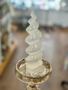New! Selenite Crystal Unicorn Horn