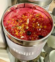 Load image into Gallery viewer, January Birthstone Garnet Crystal Topped Luxury Candle Fragranced with Spicy Pink Pepper &amp; Warm Patchouli