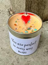 Load image into Gallery viewer, New! Crystal-Topped Affirmation Candle – “You Are Perfect in Every Way”