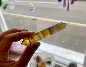 Rainbow Fluorite Crystal Wand - Unique Piece