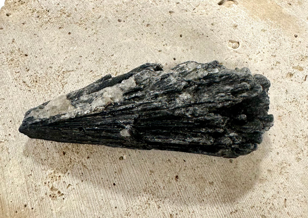 Raw Black Kyanite Crystal Slice