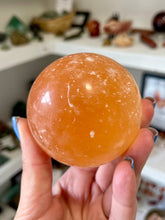 Load image into Gallery viewer, Orange Selenite Crystal Ball
