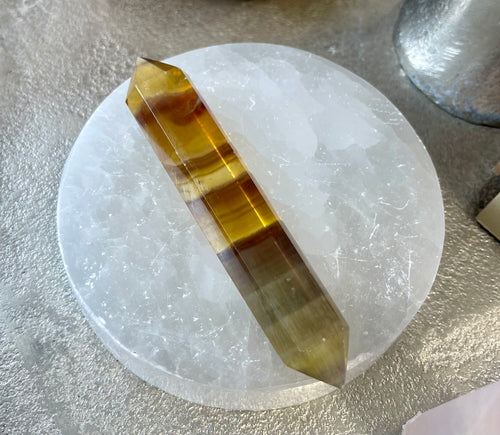 Rainbow Fluorite Crystal Wand - Unique Piece