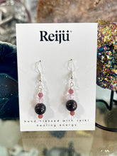 Load image into Gallery viewer, Garnet &amp; Pink Tourmaline Gemstone Crystal Earrings - January Birthstone