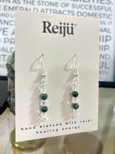 Load image into Gallery viewer, Emerald Gemstone Crystal Earrings - May Birthstone