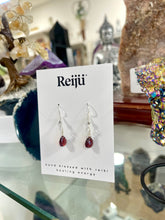 Load image into Gallery viewer, Garnet Faceted Drop Gemstone Crystal Earrings - January Birthstone