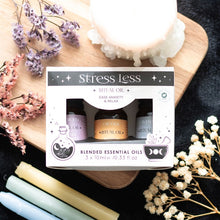 Load image into Gallery viewer, SET OF 3 STRESS LESS RITUAL BLENDED ESSENTIAL OILS