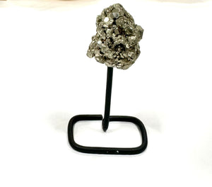 New! Pyrite Crystal Stone "Fools Gold" Genuine Natural Raw Piece On Stand |Reiju