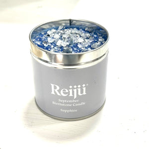 Sapphire Crystal Topped 'September' Luxury Birthstone Candle | Reiju