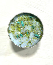 Load image into Gallery viewer, New! Turquoise Crystal Topped &#39;December&#39; Luxury Birthstone Candle Fragranced with Melon, Mango &amp; Luscious Berries