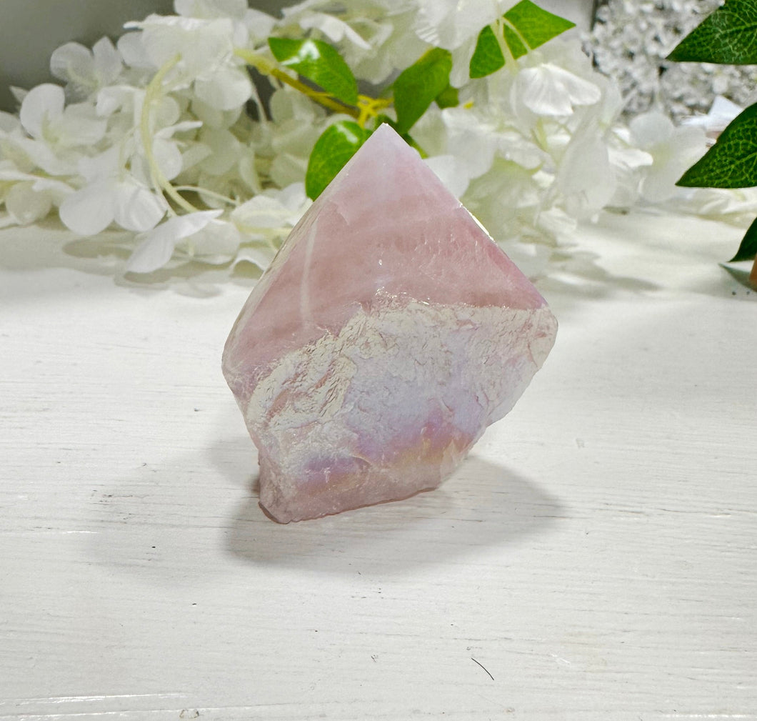 New! Rose Angel Aura Quartz Natural & Unique Piece Master Healer Polished Point Piece 4