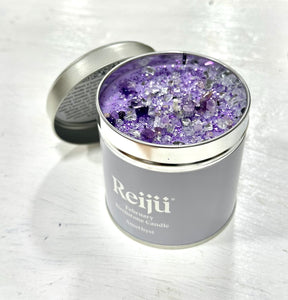 February Birthstone Amethyst Crystal Topped Purple Luxury Candle Fragranced with Cassis, May Rose, Lily and Vanilla