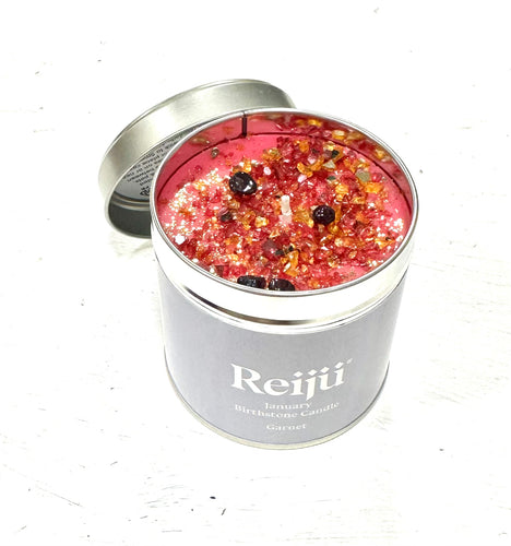 January Birthstone Garnet Crystal Topped Luxury Candle Fragranced with Spicy Pink Pepper & Warm Patchouli