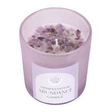 Load image into Gallery viewer, AMETHYST ABUNDANCE FRENCH LAVENDER CRYSTAL CHIP CANDLE